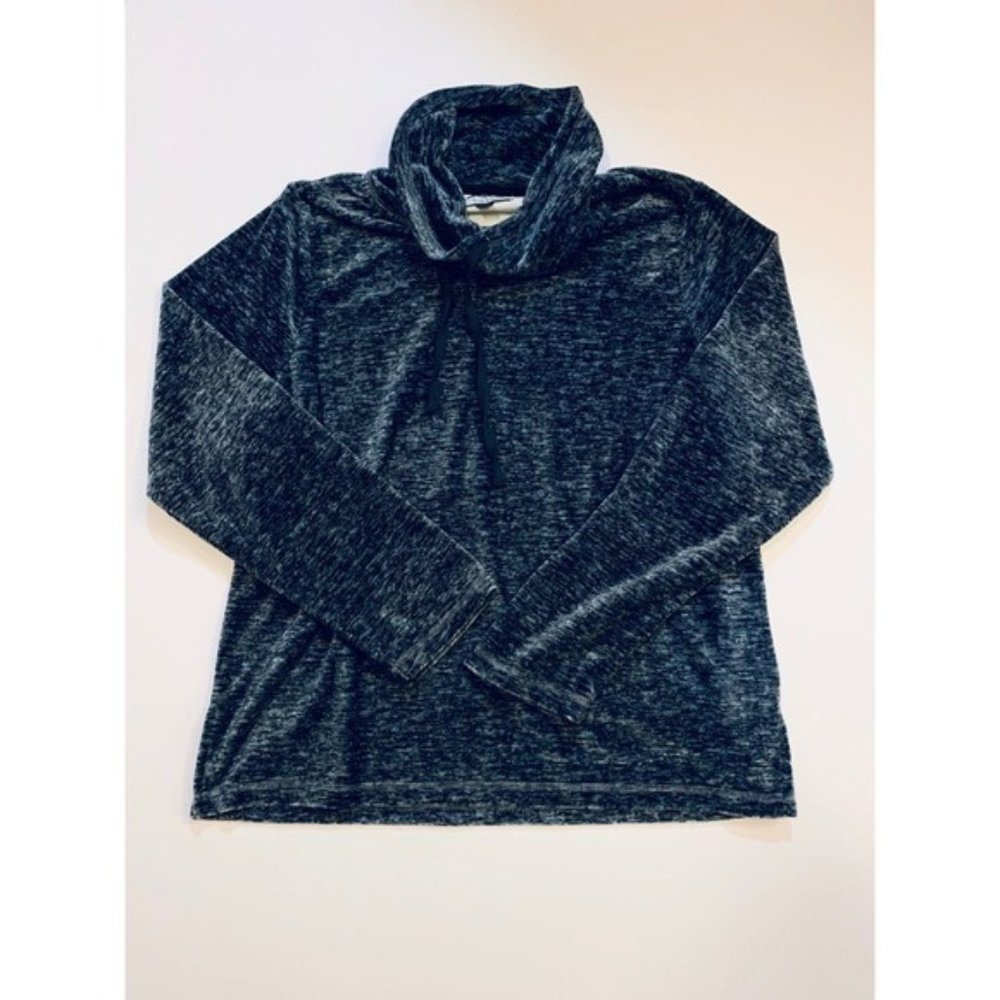 Nicole Miller Velvet Drawstring Cowl Neck Sweater